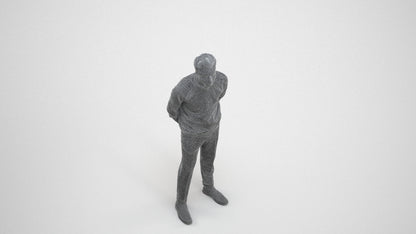 realistic 3D man casual business, scanned archviz people for Blender and 3ds Max, wireframe three-quarter view