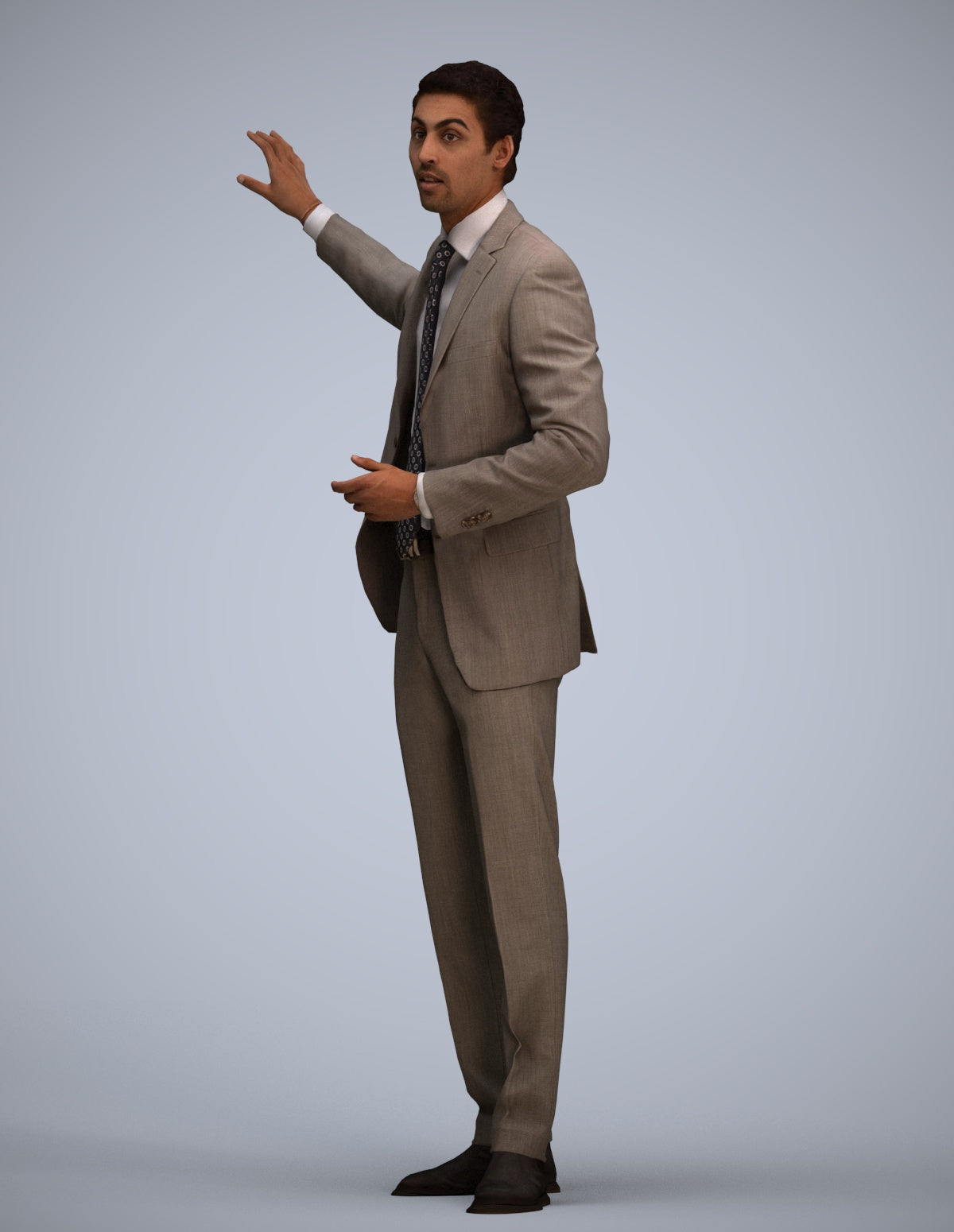 3D scanned man shopping business, photorealistic archviz people for Enscape and SketchUp