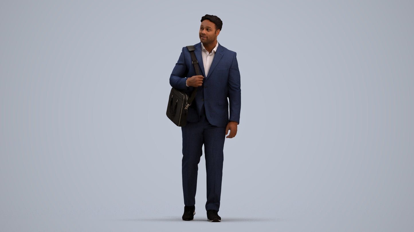 realistic 3D people man business, render-ready for V-Ray and Corona, FBX OBJ, standing pose render