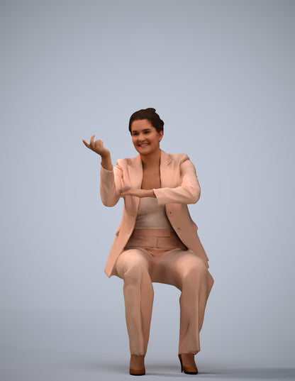 3D people model woman business, scanned human for 3ds Max rendering