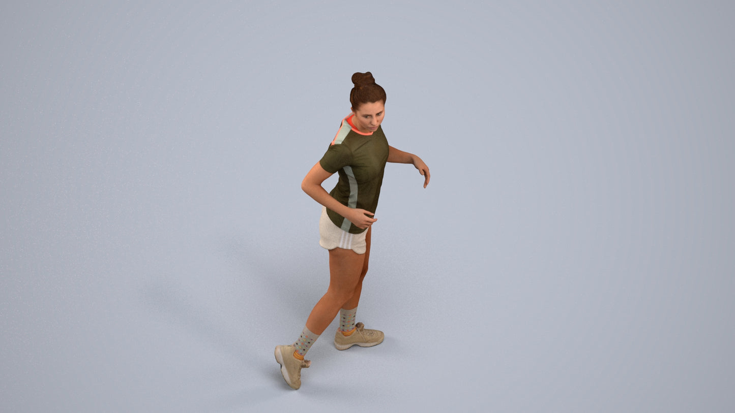 scanned 3D woman sport, photogrammetry people for Enscape and V-Ray, back view render