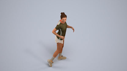 scanned 3D woman sport, photogrammetry people for Enscape and V-Ray, back view render