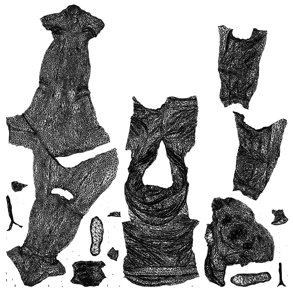 scanned 3D woman sport, photogrammetry people for Enscape and V-Ray, wireframe top-down view