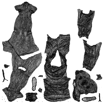scanned 3D woman sport, photogrammetry people for Enscape and V-Ray, wireframe top-down view