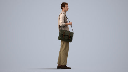 scanned 3D man casual standing, photogrammetry people for Enscape and V-Ray, side view render