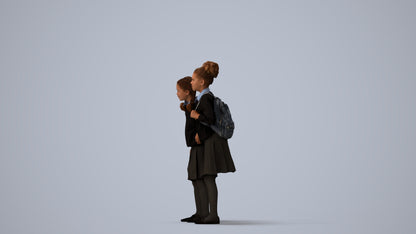 realistic 3D girl kids, scanned archviz people for Blender and 3ds Max, three-quarter view render