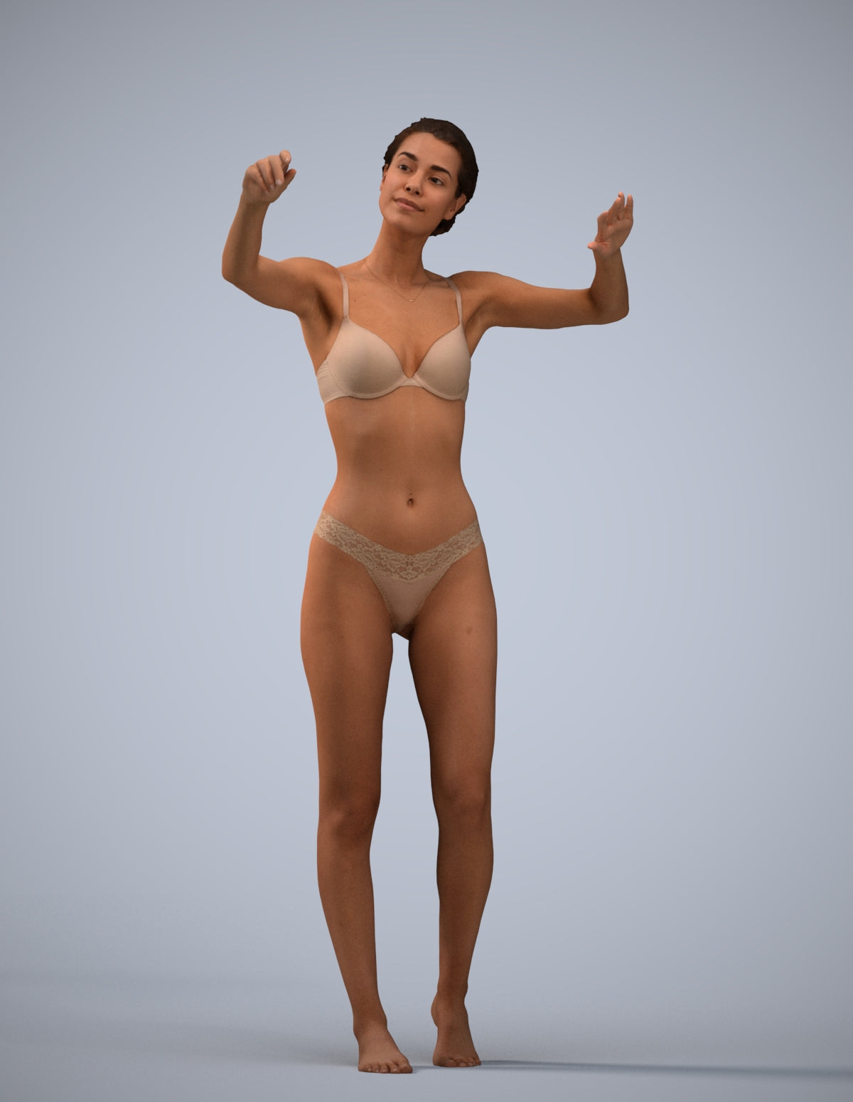 photogrammetry 3D woman bathroom, realistic human model archviz FBX