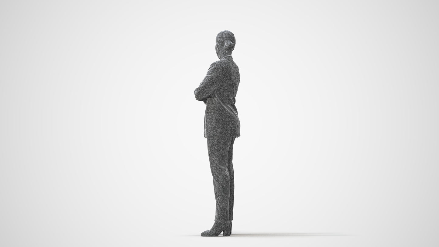 photogrammetry 3D woman business, realistic human model archviz FBX, square thumbnail