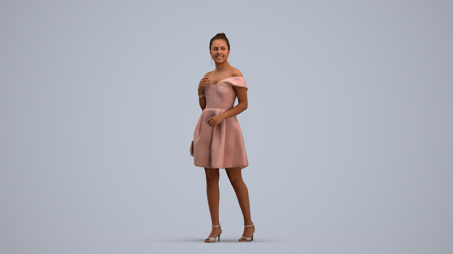 3D scanned woman formalaffairs formal, photorealistic archviz people for Enscape and SketchUp, standing pose render