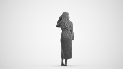 3D people model woman business standing, scanned human for 3ds Max rendering, wireframe front view