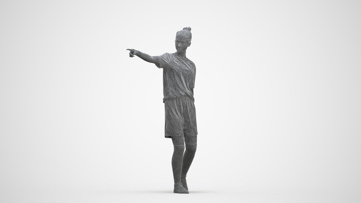 3D scanned girl sport, photorealistic archviz people for Enscape and SketchUp, three-quarter front view render