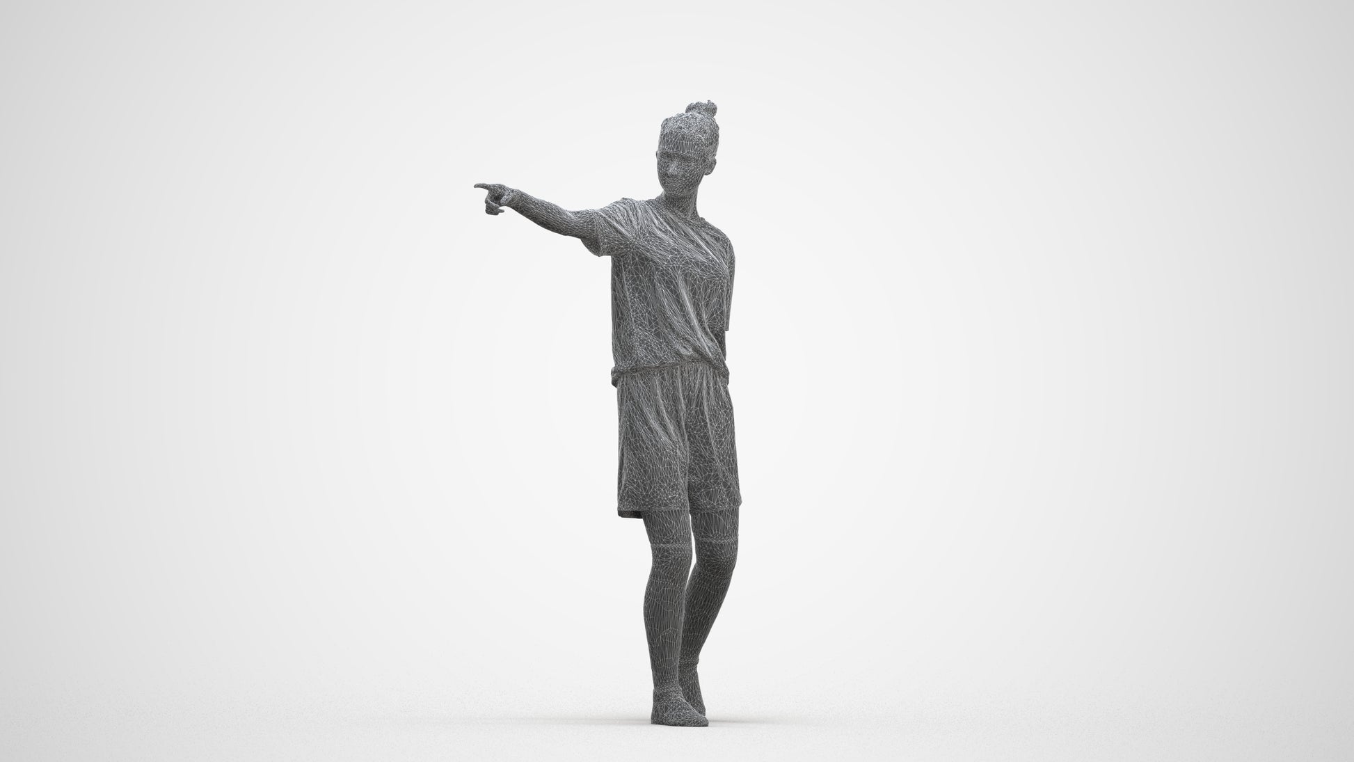 3D scanned girl sport, photorealistic archviz people for Enscape and SketchUp, three-quarter front view render