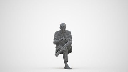 realistic 3D human senior man business, archviz people FBX OBJ for Blender, three-quarter front view render