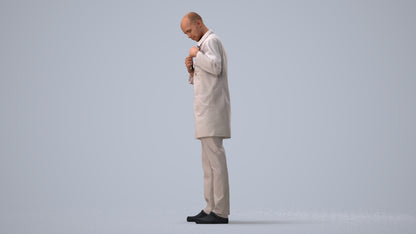 scanned 3D man medical, photogrammetry people for Enscape and V-Ray, three-quarter view render