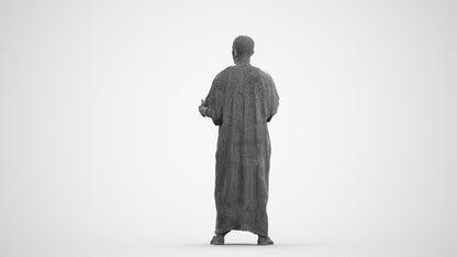 realistic 3D human man standing, archviz people FBX OBJ for Blender, wireframe front view