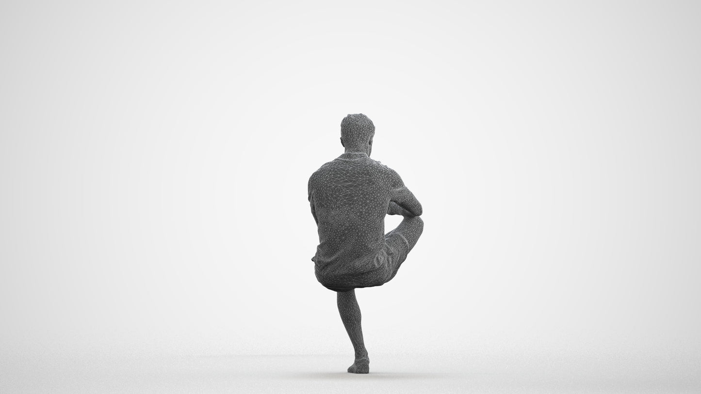 photogrammetry 3D man casual sitting, realistic human model archviz FBX, wireframe front view