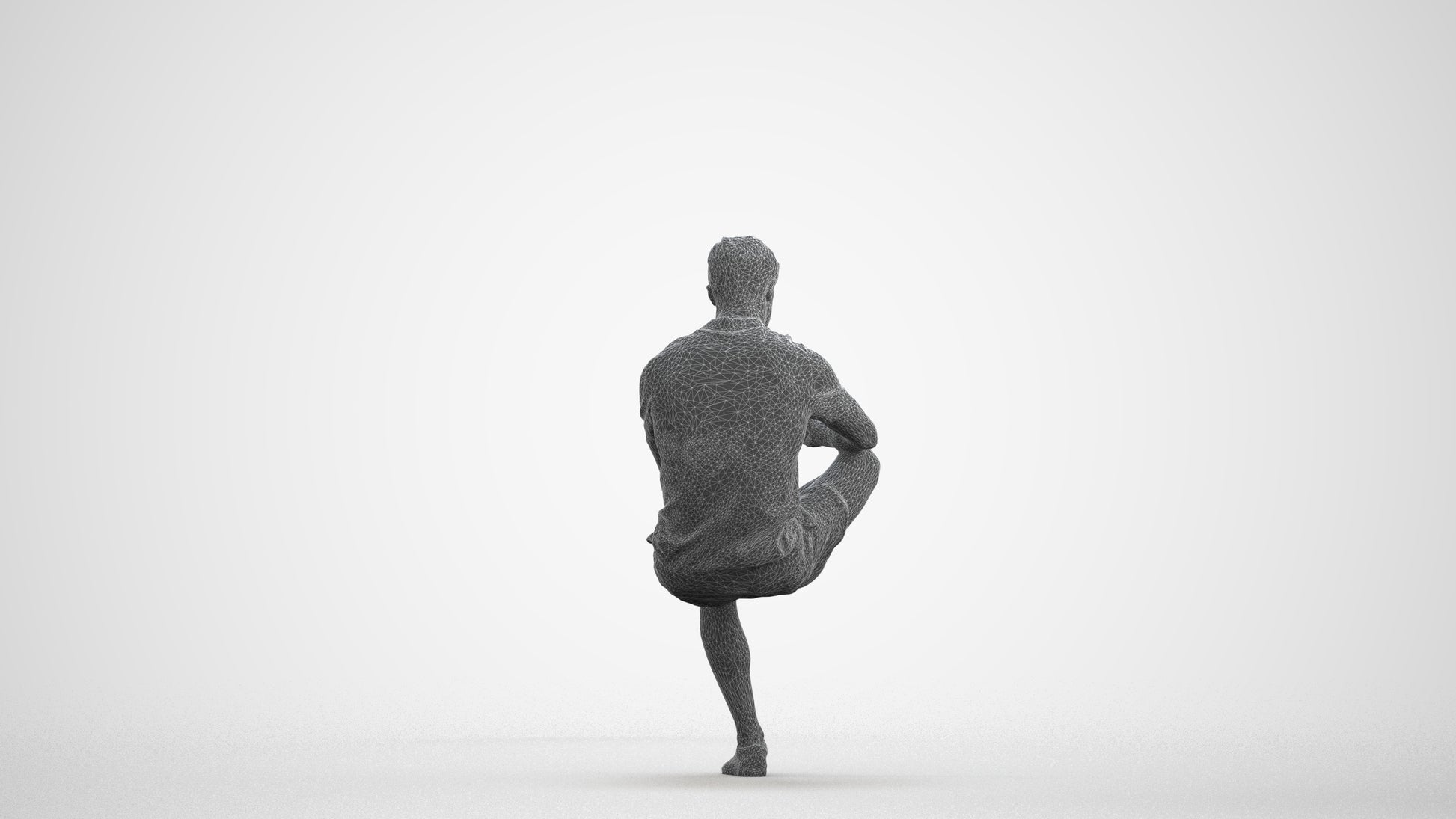 photogrammetry 3D man casual sitting, realistic human model archviz FBX, wireframe front view