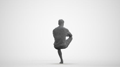 photogrammetry 3D man casual sitting, realistic human model archviz FBX, wireframe front view
