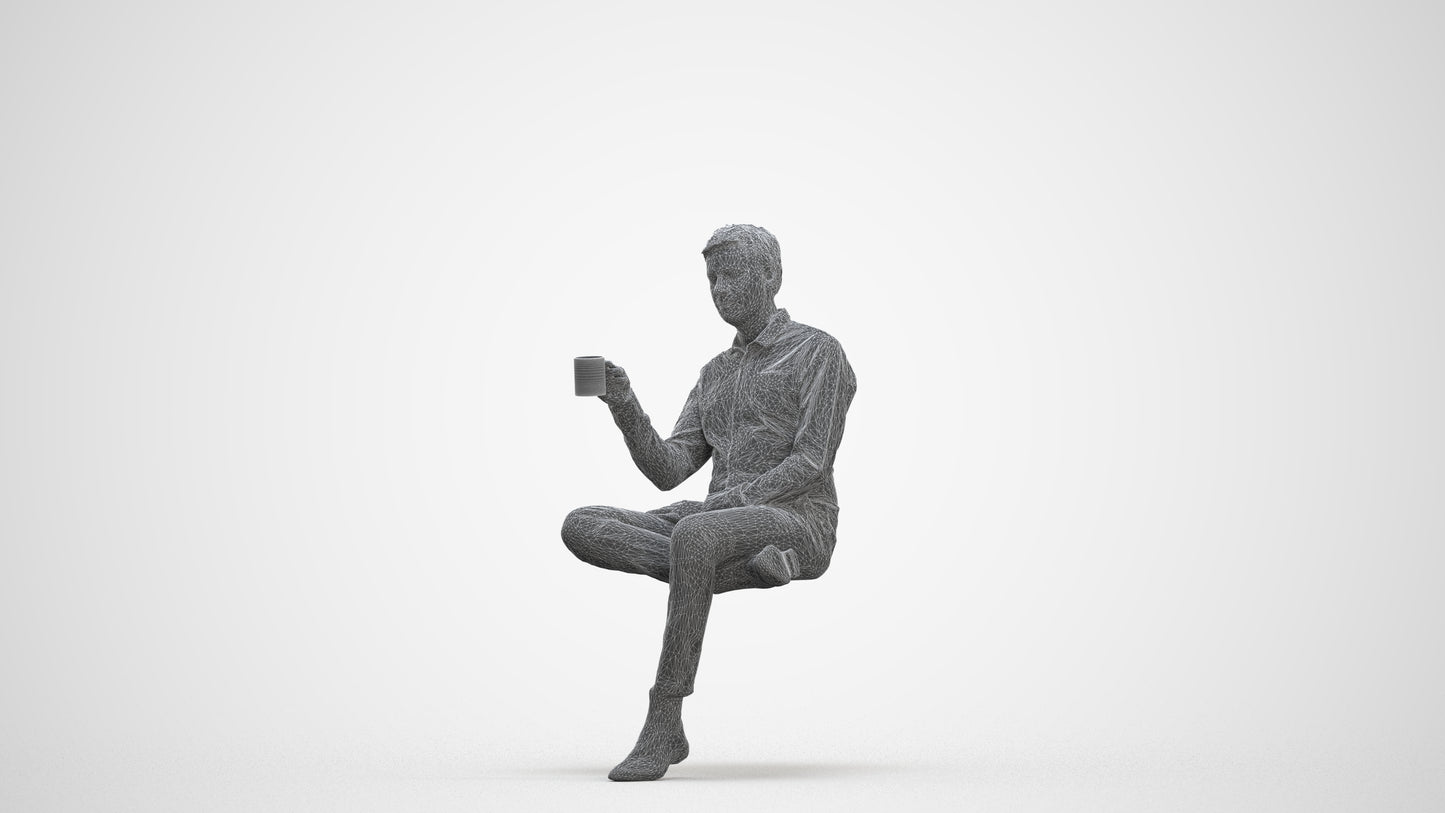 realistic 3D people man business, render-ready for V-Ray and Corona, FBX OBJ, three-quarter front view render