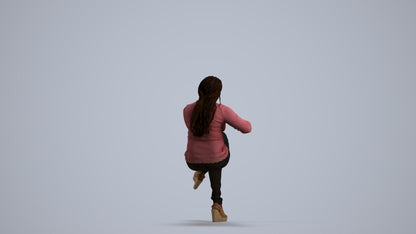 3D people model woman casual sitting, scanned human for 3ds Max rendering, front view render