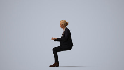 realistic 3D woman business, scanned archviz people for Blender and 3ds Max, three-quarter view render