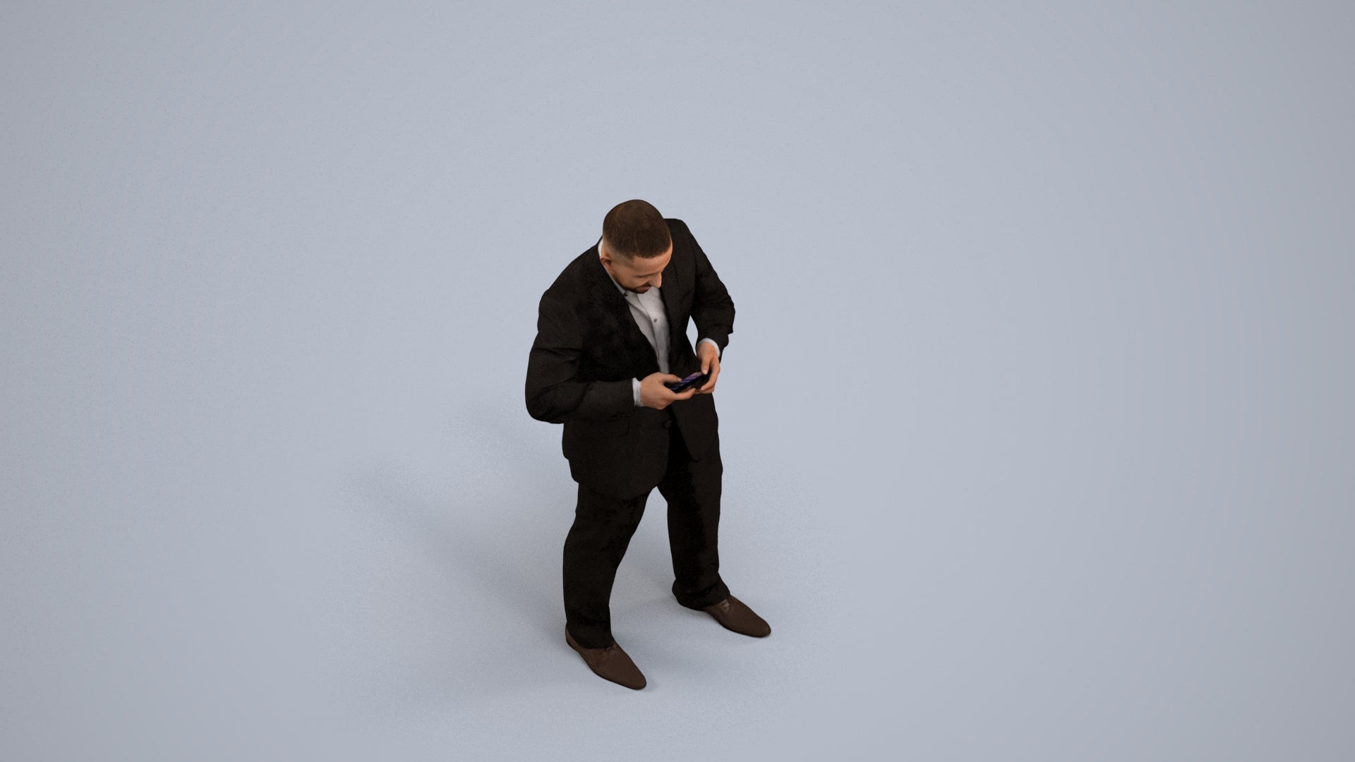 realistic 3D people man business, render-ready for V-Ray and Corona, FBX OBJ, back view render