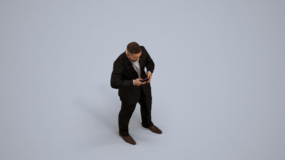 realistic 3D people man business, render-ready for V-Ray and Corona, FBX OBJ, back view render