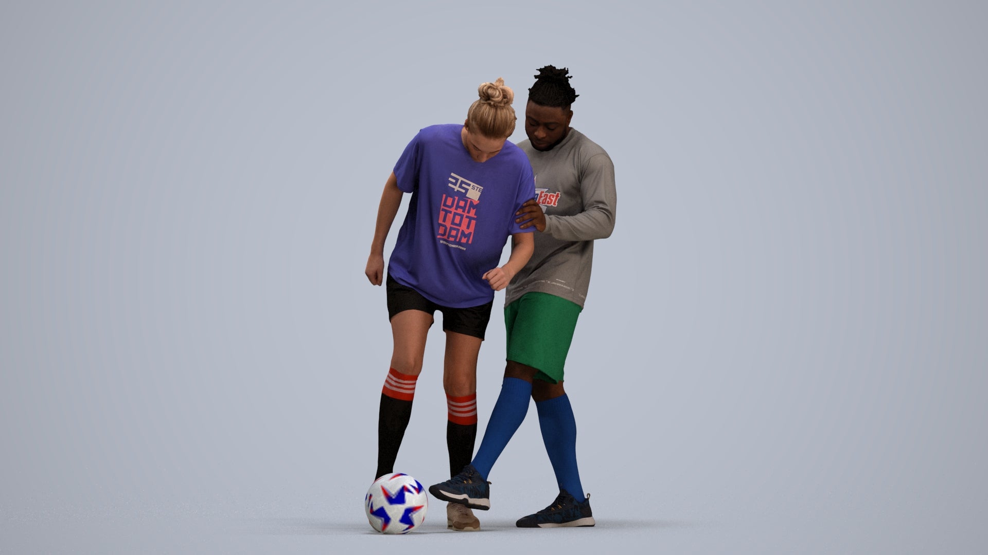 scanned 3D woman sport, photogrammetry people for Enscape and V-Ray, standing pose render
