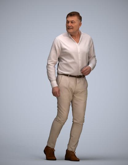 realistic 3D human man casual walking, archviz people FBX OBJ for Blender