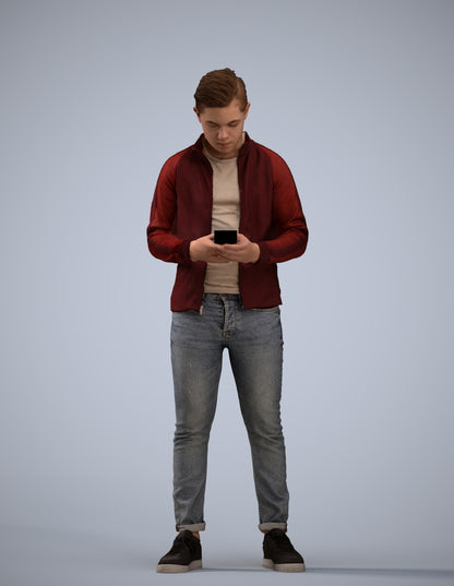 scanned 3D boy casual kids, photogrammetry people for Enscape and V-Ray
