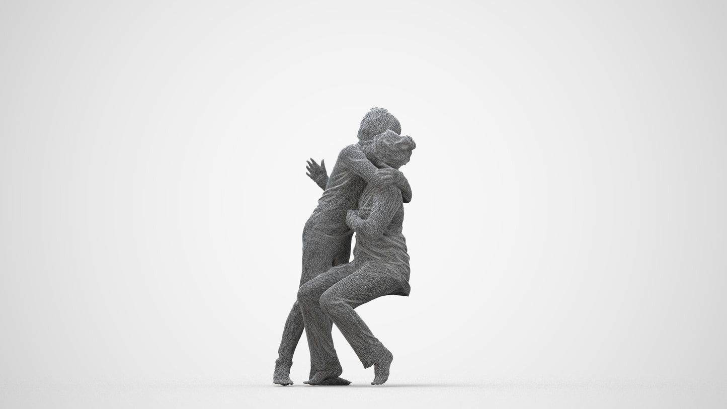 realistic 3D human girl kids, archviz people FBX OBJ for Blender, wireframe back view