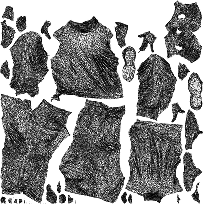 3D scanned man standing casual, photorealistic archviz people for Enscape and SketchUp, wireframe top-down view