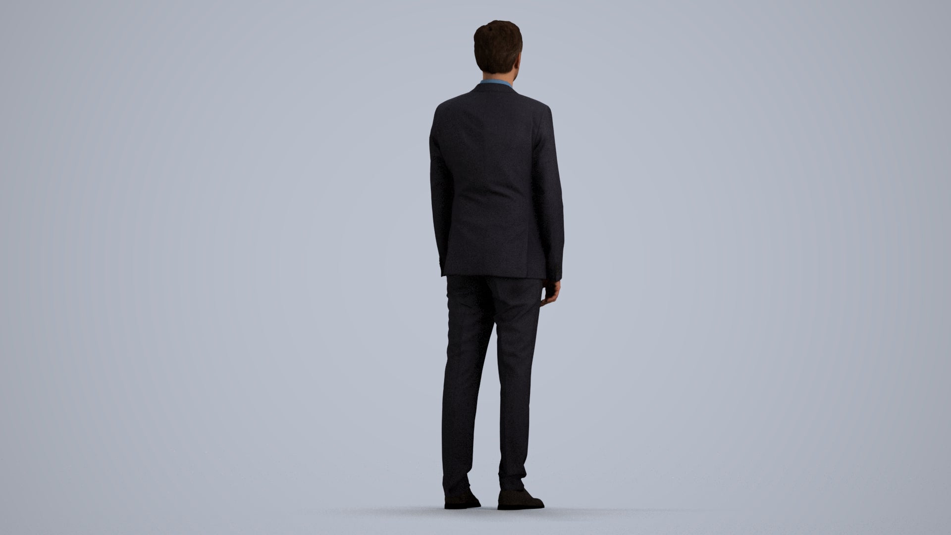 3D people model man business, scanned human for 3ds Max rendering, front view render