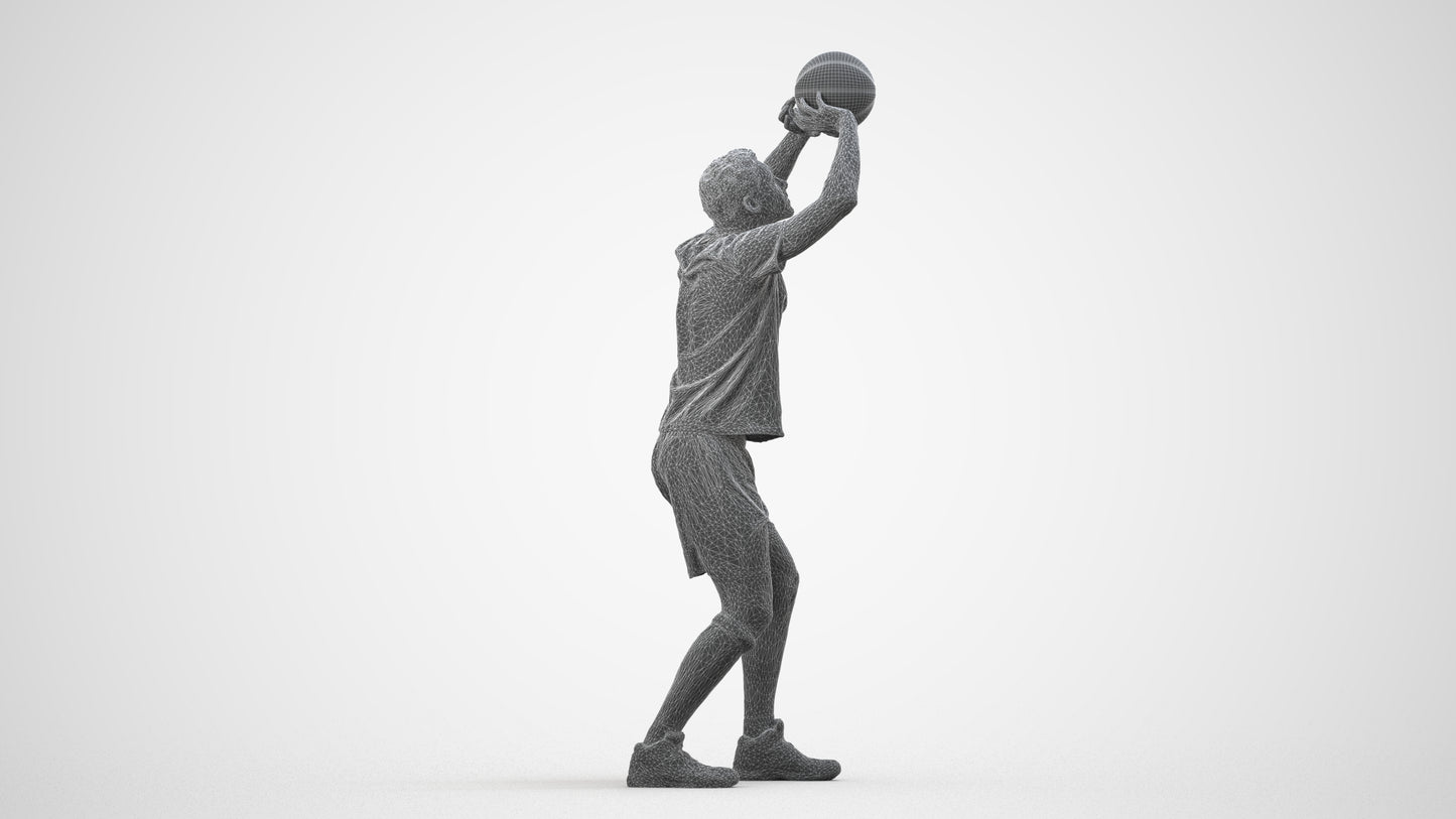 scanned 3D man sport, photogrammetry people for Enscape and V-Ray, wireframe side view