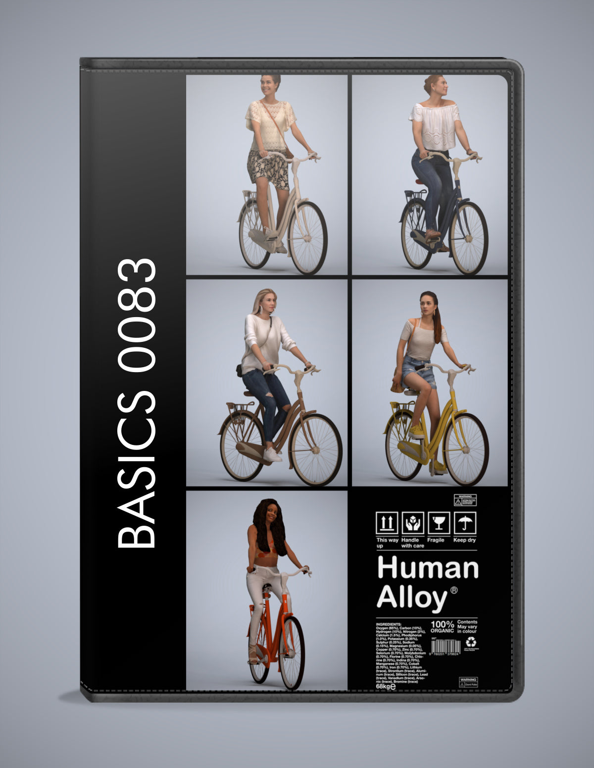 5 3D scanned people cycling, photorealistic archviz pack for Enscape and SketchUp