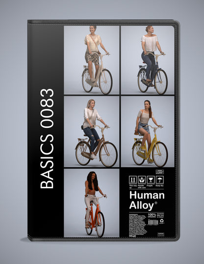 5 3D scanned people cycling, photorealistic archviz pack for Enscape and SketchUp