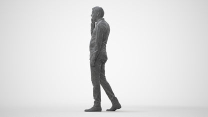 3D scanned man walking business, photorealistic archviz people for Enscape and SketchUp, square thumbnail