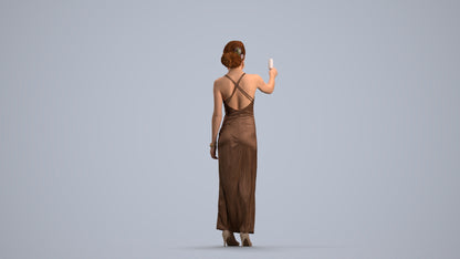 photogrammetry 3D woman formal, realistic human model archviz FBX, front view render