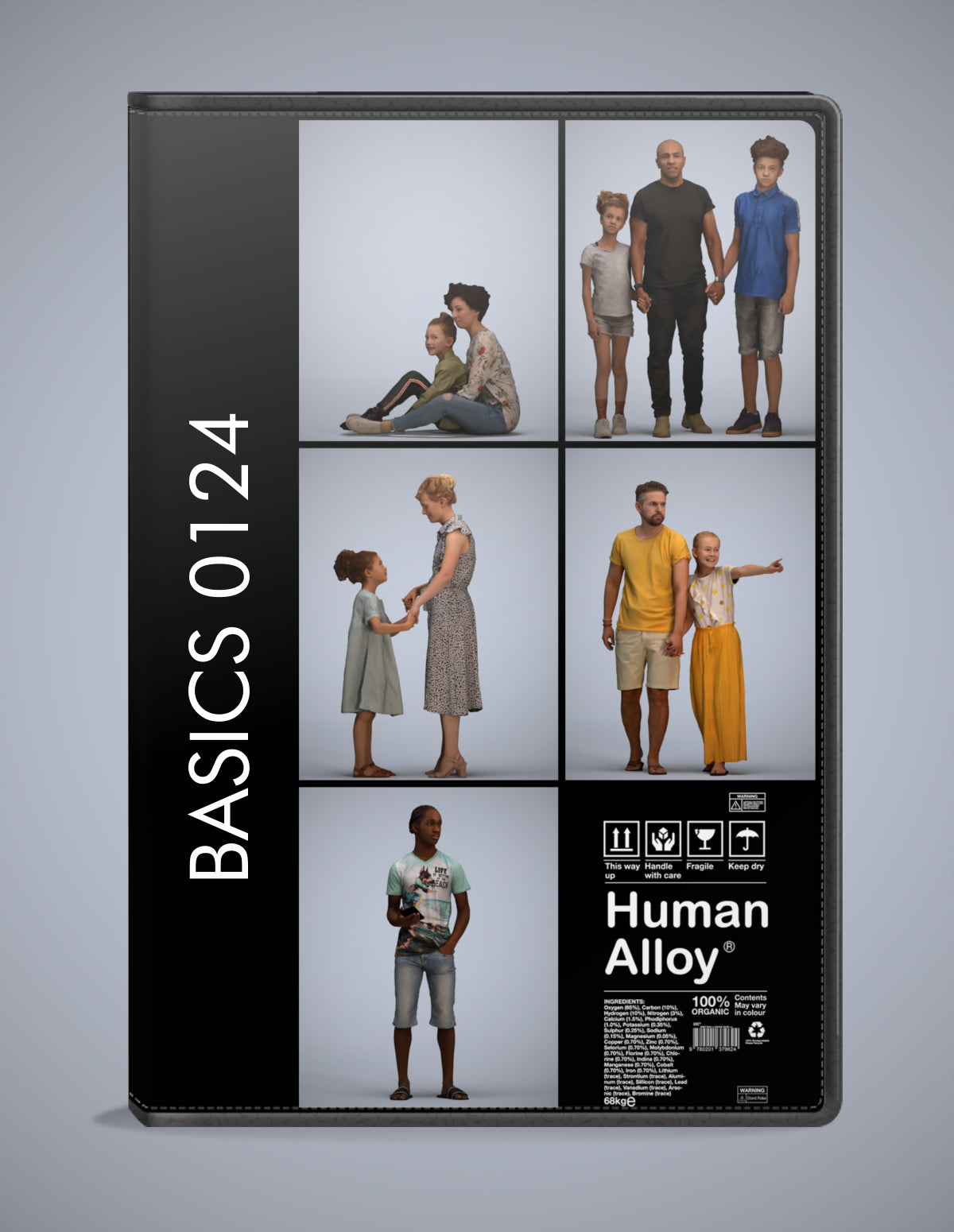 scanned 3D people kids collection, 5 photogrammetry models for Enscape and V-Ray