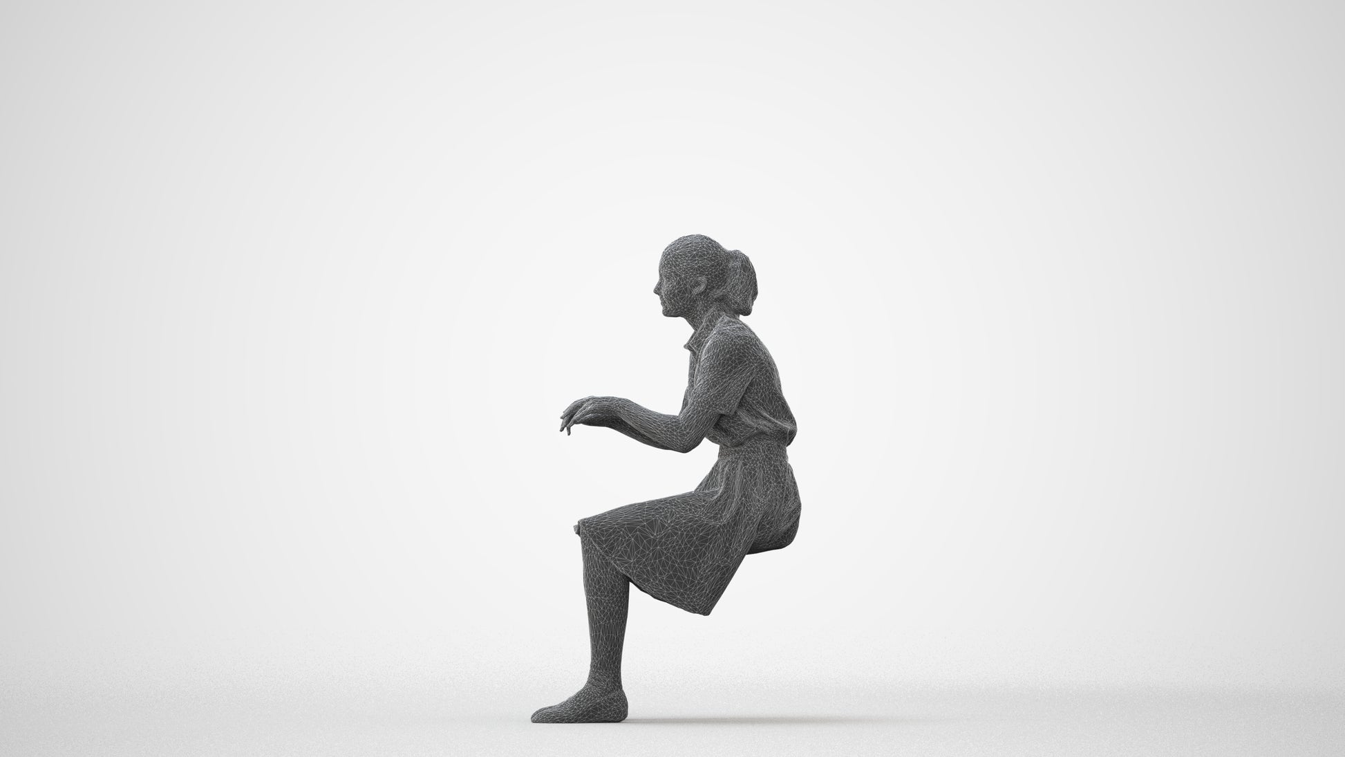 3D people model girl kids, scanned human for 3ds Max rendering, square thumbnail
