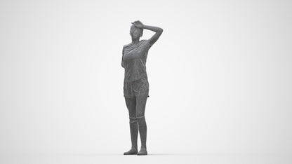 3D scanned woman sport, photorealistic archviz people for Enscape and SketchUp, wireframe back view
