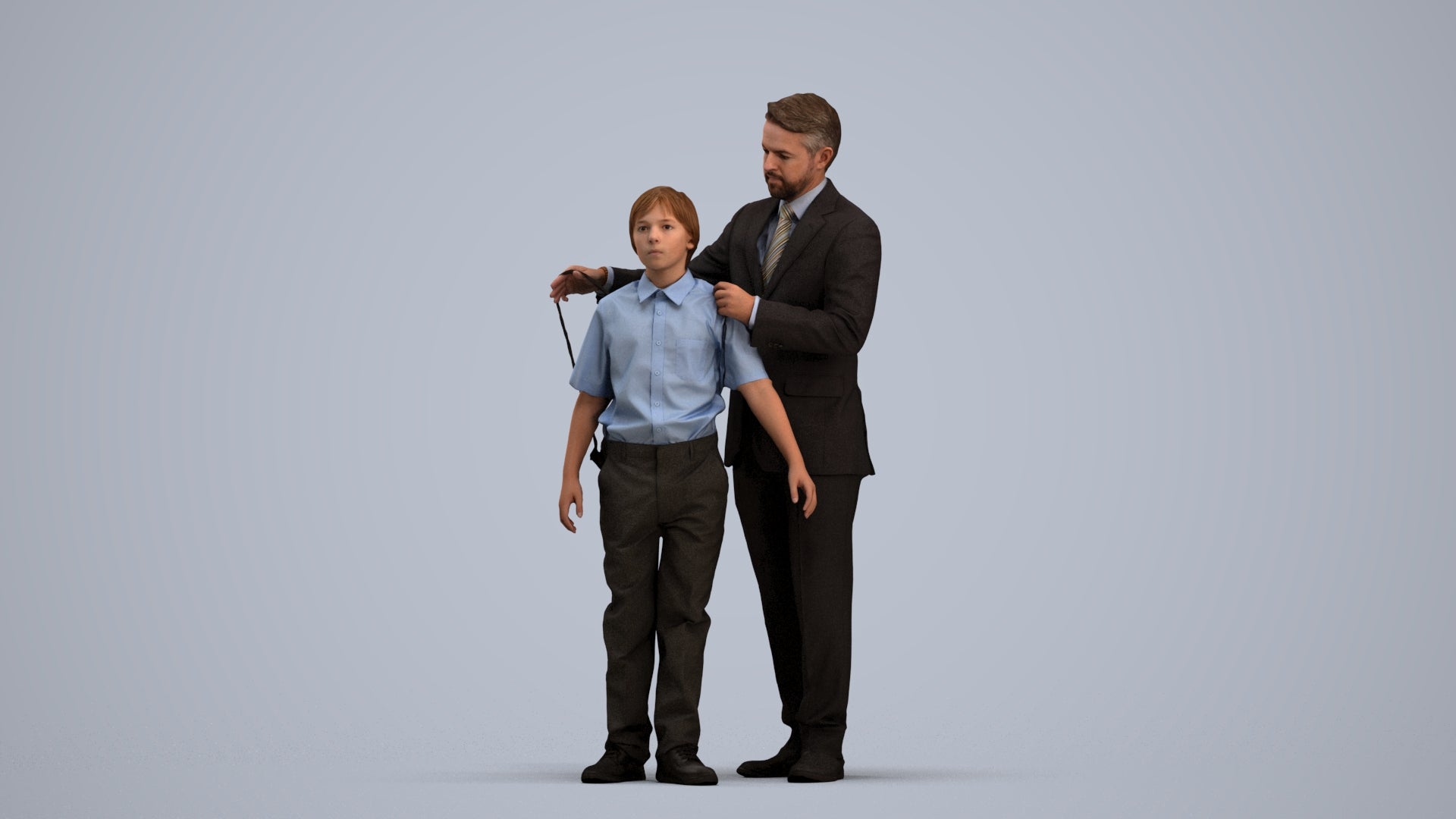 3D people model girl kids, scanned human for 3ds Max rendering, standing pose render