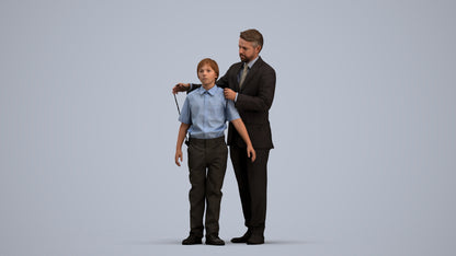 3D people model girl kids, scanned human for 3ds Max rendering, standing pose render