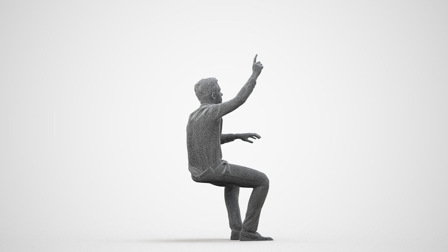 realistic 3D boy kids, scanned archviz people for Blender and 3ds Max, wireframe side view