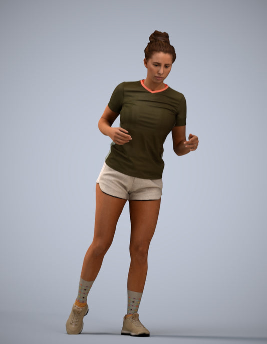 3D people model woman sport, scanned human for 3ds Max rendering