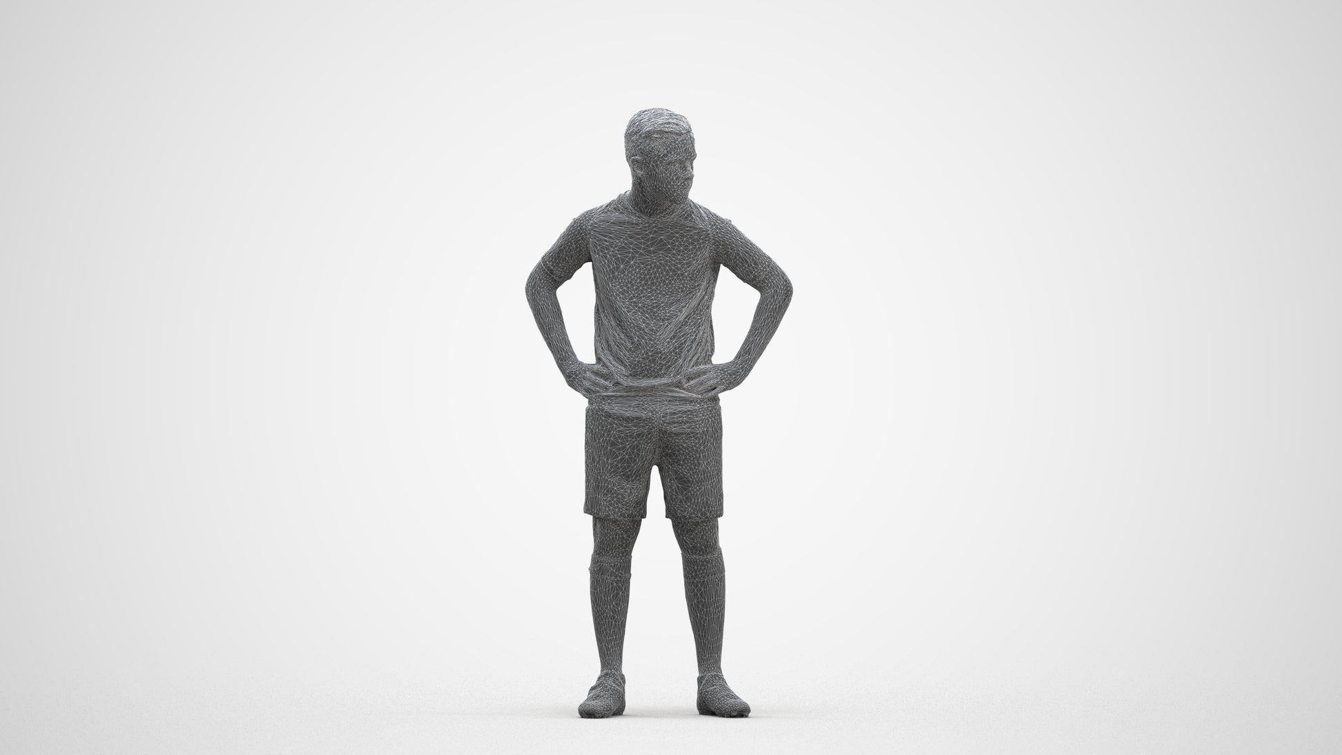3D scanned man sport, photorealistic archviz people for Enscape and SketchUp, three-quarter front view render