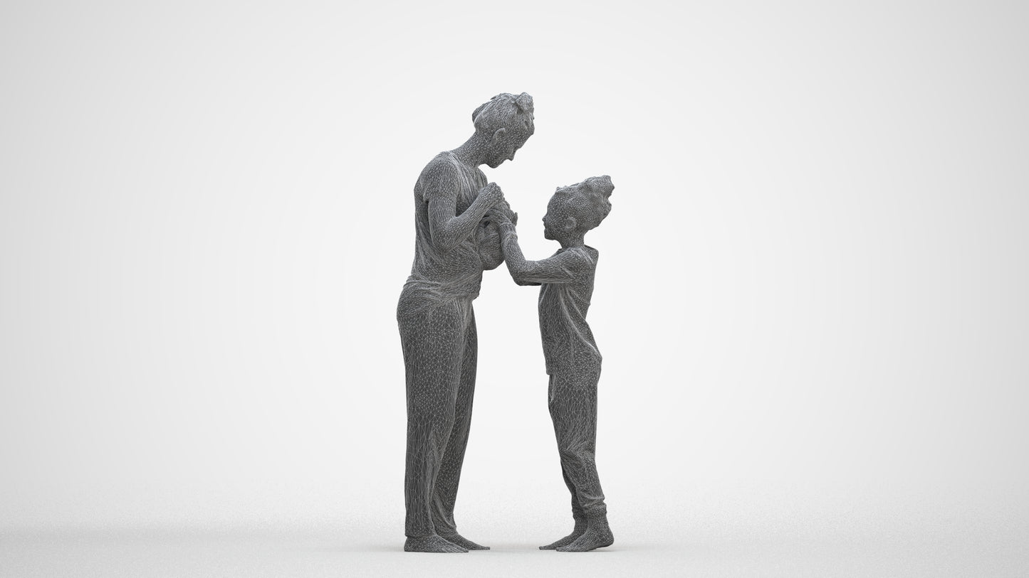 photogrammetry 3D girl mix, realistic human model archviz FBX, three-quarter front view render