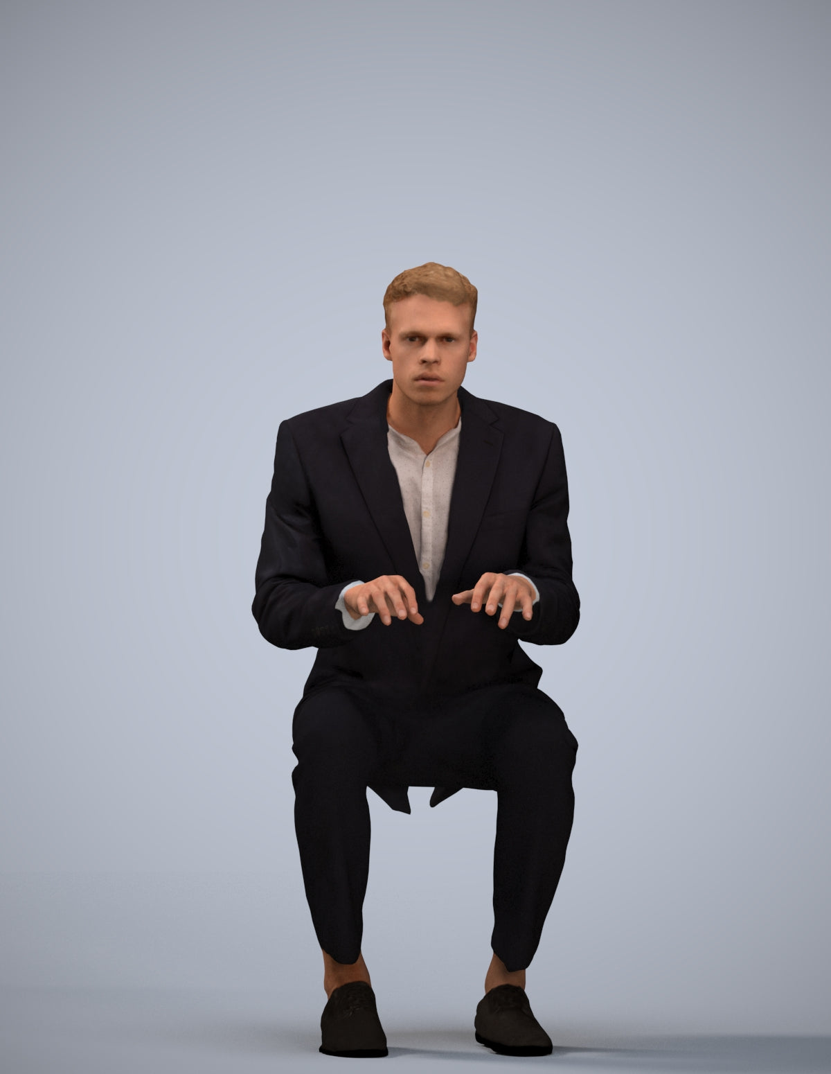 3D scanned man business, photorealistic archviz people for Enscape and SketchUp