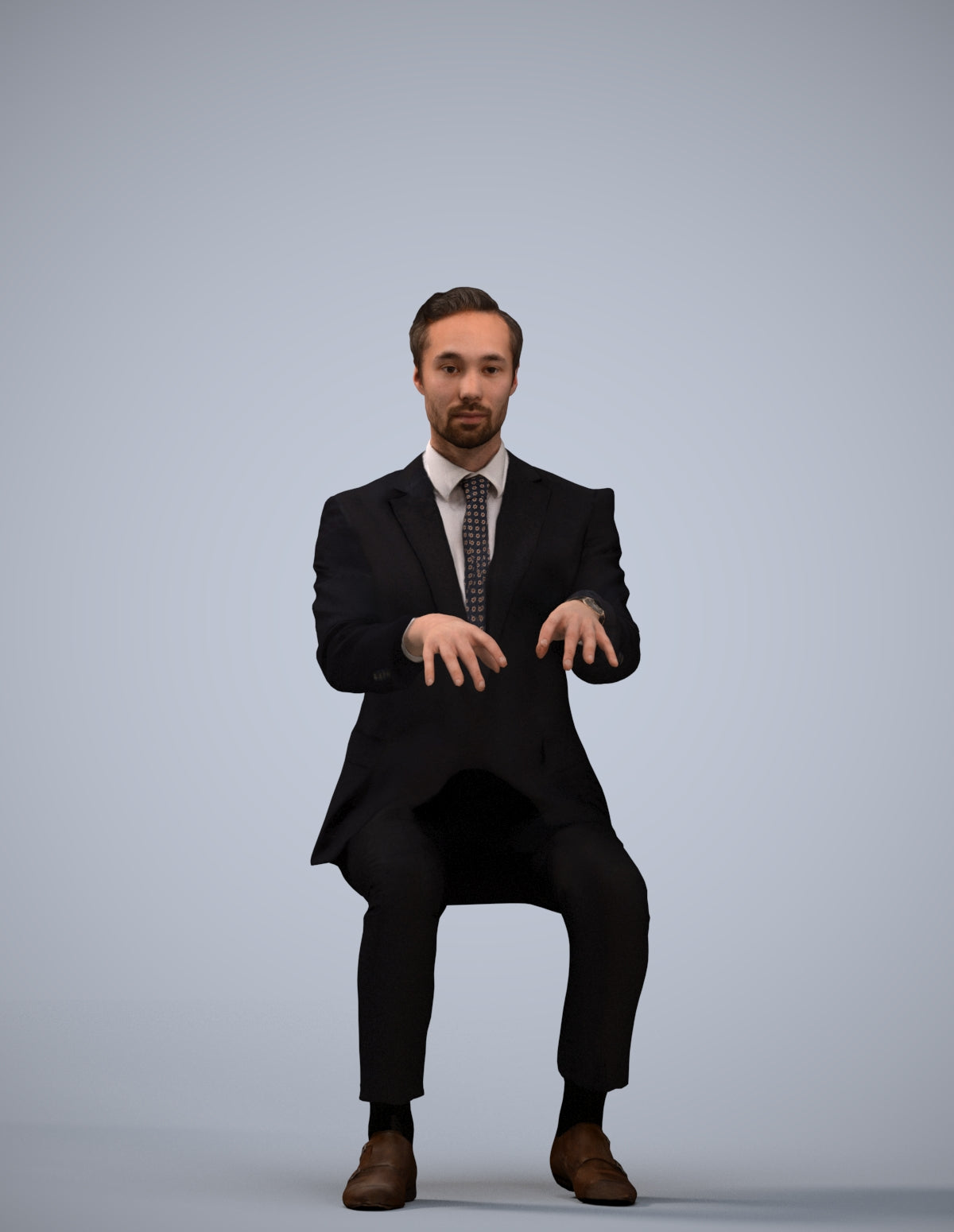 realistic 3D man formal business, scanned archviz people for Blender and 3ds Max