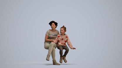 realistic 3D people girl kids, render-ready for V-Ray and Corona, FBX OBJ, standing pose render